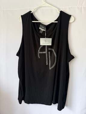 Added Dimensions Exclus for Catherines Rhinestone Logo Sleeveless Tank Top 4X